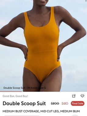 Left On Friday Double Scoop One-Piece Swimsuit in 24 Karat Yellow